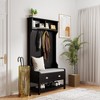 TIRAMISUBEST 3-in-1 Hallway Hall Tree with 2 Storage Drawer and 4 Coat Rack, Entryway Shoe Rack Bench with Seat Cushion, Bench with Top Storage Shelf - 3 of 4