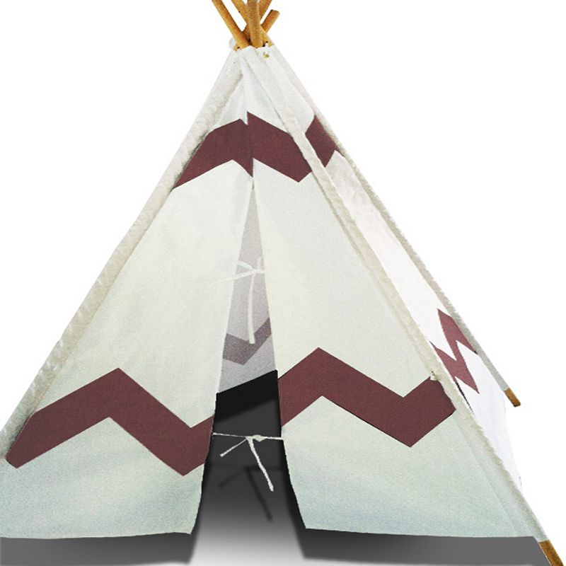 Modern Home Children's Canvas Play Tent Set with Travel Case - Brown/White, 3 of 5