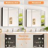 Belle Medicine Cabinet with Mirror, Recessed/Wall Mount Cabinet for Bathroom, Beveled Surface Mirror, Adjustable Tempered Glass Shelves, Black - 3 of 4