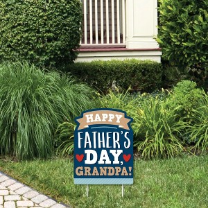 Big Dot of Happiness Grandpa, Happy Father's Day - Outdoor Lawn Sign - We Love Grandfather Yard Sign - 1 Piece - 1 of 4