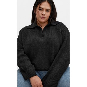 Women's Plus Size Star Alley Jumper - black | CITY CHIC - 1 of 4