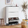 EcoSummer Shoe Storage Cabinet with 3 Flip Drawers, Narrow Freestanding Shoe Rack Organizer for Entryway, White. - 2 of 4
