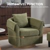 Aukfa Swivel Accent Chair with Ottoman Set ，Modern Chenille Barrel Armchair, Removable Back Pillow & 2 Armrest Covers for Living Room, Bedroom, Office - 2 of 4