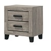 Gulches Light Gray Finish Nightstand 23 Inches High 2 Drawers Black Leg Design - 2 of 4