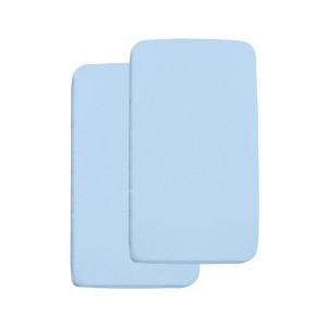 BreathableBaby All-in-One Fitted Sheet & Waterproof Cover, For 36" x 18" Cradle Mattress (2-Pack), Light Blue - 1 of 4