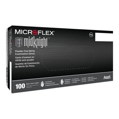 MICROFLEX MidKnight Disposable Nitrile Exam Glove Standard Cuff Length SMALL MK-296-S 100 per Box