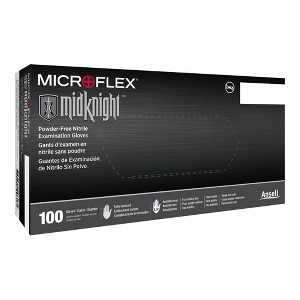 MICROFLEX MidKnight Disposable Nitrile Exam Glove Standard Cuff Length SMALL MK-296-S 100 per Box - 1 of 2