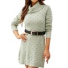 Women's Turtleneck Sweater Dress Long Sleeve Bodycon Mini Dress - 3 of 4