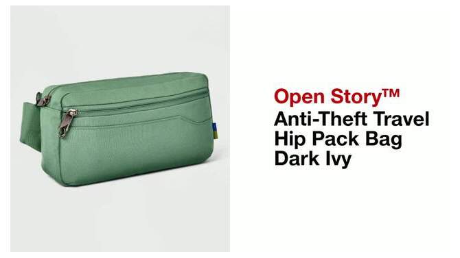 Anti-Theft Travel Hip Pack Bag Dark Ivy - Open Story&#8482;, 2 of 6, play video