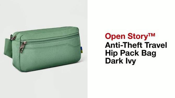 Anti-Theft Travel Hip Pack Bag Dark Ivy - Open Story&#8482;, 2 of 6, play video