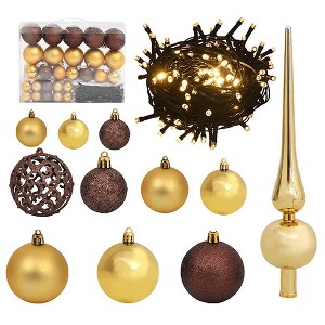 Aghana Digitals 61-Piece Shatterproof Christmas Ornament Set: Gold&Bronze Balls, Tree Topper, 150 - 1 of 4