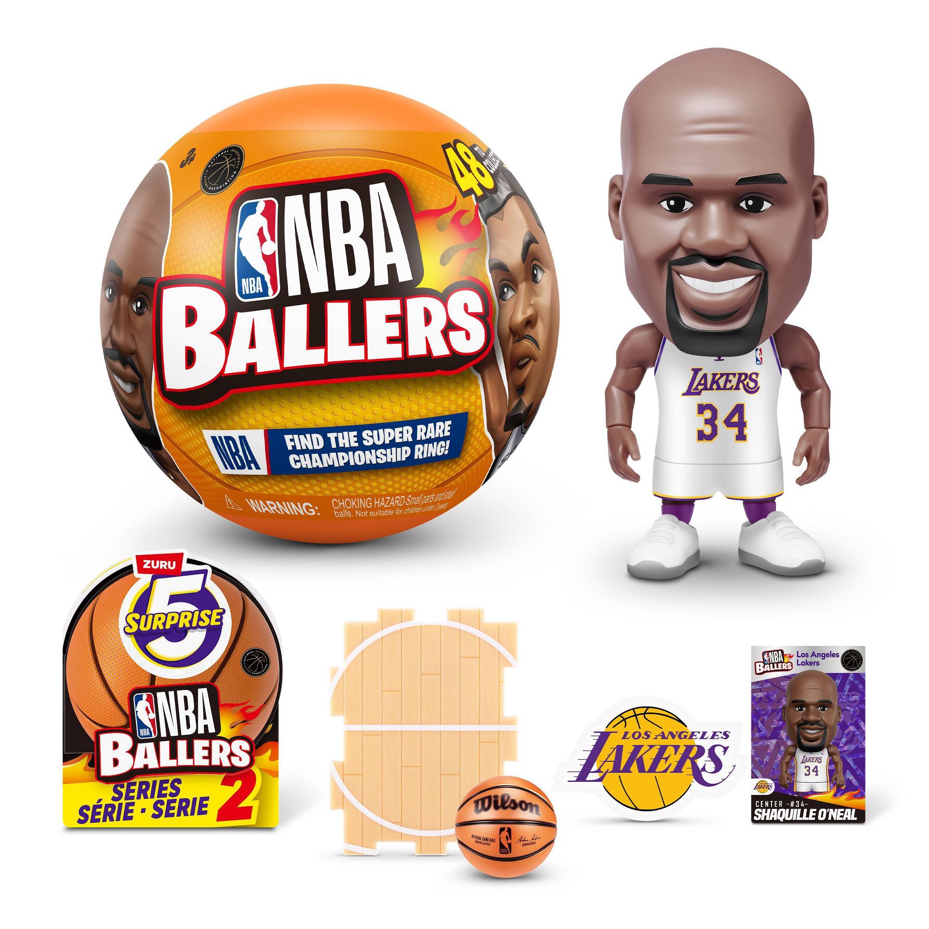 5 Surprise NBA Ballers Series 2 by ZURU: PVC Mini Figure Sports Toy