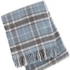 HomeRoots 55" X 70" Sky Blue And Brown Cotton Blend Woven Plaid Plush Throw Blanket with Fringe - 4 of 4