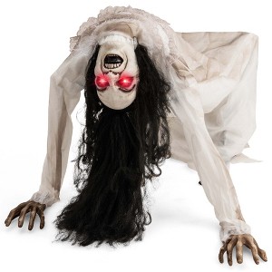 Costway Lighted and Animated Halloween Decoration Animatronic Crawling Woman w/ LED Eyes Indoor Outdoor Halloween Ghost - 1 of 4
