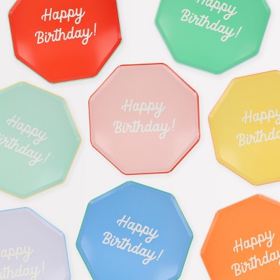 Meri Meri Mixed Happy Birthday Dinner Plates (Pack of 8)