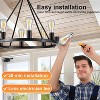 MaseiKar 23.6" 8 Lights Wagon Wheel Chandelier,Black Metal Round Industrial Vintage Kitchen Island Pendant Light for Living Dining Room Foyer Entryway - 4 of 4