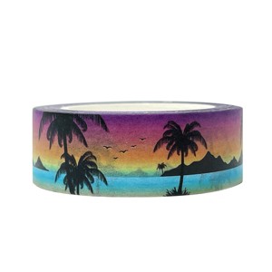 Wrapables Beautiful Scenery Washi Masking Tape, Paradise Island, 15mm x 10M - 1 of 3