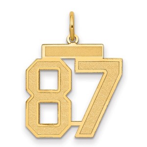 Black Bow Jewelry 14k Yellow Gold, Jersey Collection, Medium Number 87 Pendant - 1 of 3