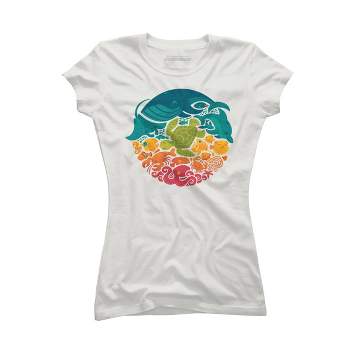 Junior's Design By Humans Aquatic Rainbow By Waynem T-Shirt