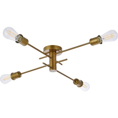 Xavier Adjustable Brass 4-Light Flush Mount Fixture