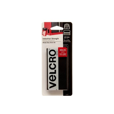 VELCRO 2ct 4''X2" Industrial Strength Strips Black