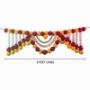 Store Indya Decorative Artificial Marigold and Pearl Toran, Traditional Orange Flower Hanging (Design 1) - 2 of 4