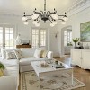 BAOURE 41in Modern Farmhouse Crystal Chandelier, Black Crystal Pendant Light for Dining Room Living Room Bathroom - 2 of 4