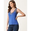 INSPIRE CHIC Women's V Neck Sleeveless Shirt Sequin Trim Colorblock Tank Shirt Top - 3 of 4