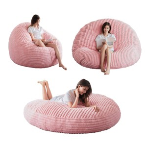 MAXYOYO 3 in 1 Giant Bean Bag Chair for Adult, High-Density Foam Filling, Convertible Sofa Bed, Pink - 1 of 4