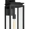 Possini Euro Design Atkins 24" High Modern Outdoor Wall Light Fixture Mount Porch House Edison Bulb Matte Black Die Cast Metal Clear Glass Shade - 3 of 4