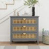 Srorage Cabinet, Natural Rattan, American Furniture, Suitable for Bedroom, Living Room, Study - 2 of 4