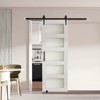 VEVOR Sliding Barn Door, 30 x 84 inch, High-Strength MDF Panel and Glass, Barn Door with Hardware Kit, Water-Proof PVC Surface,H-Frame, Black&White - 2 of 4