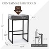 Arceso Counter Height Bar Stools, 24" Square SaddleBarstools Set of 3, Modern Backless FauxLeather Counter Stool for Kitchen lsland Counter, Home Bar - 3 of 4