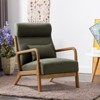 Bestier Mid-Century Accent Chair Set of 2 with Wood Frame, PU Leather Living Room Chair with Pillow & Waist Cushion, Reading Armchair for Bedroom - 3 of 4