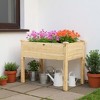 47x30x22in Raised Garden Bed, Elevated Wooden Planter with Leg, Hooks & Non-Woven Liner for Backyard, Patio - 3 of 4