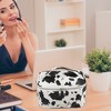 Unique Bargains Makeup Bag Cosmetic Travel Bag Large Makeup Bag Organizer Bag for Women Faux Leather Black White 1Pcs - 2 of 4