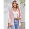 Casual Blazer Jackets for Women Long Sleeve Open Front Button Work Office Suit Jacket with Pockets - 2 of 4