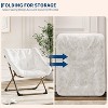 Folding Saucer Chairs for Adults, Comfy Faux Fur Lazy Chair with Metal Frame, 300 LB Capacity, for Bedroom, Dorms, Apartments - 4 of 4