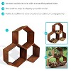 Sunnydaze Indoor/Outdoor Heavy-Duty Steel Hexagon Honeycomb Fire Pit or Fireplace Firewood Log Rack Holder - 30" - Oxidized Rust Finish - 2 of 4