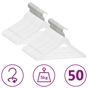 vidaXL 50 pcs Clothes Hanger Set Non-slip White Hardwood - 1 of 4