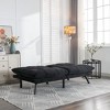 Okak Modern Sofa Bed Futon Couch, Convertible Small Sleeper Sofa Bed Loveseat Recliner for Small Apartments, living Room, Black - 3 of 4
