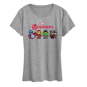 Women's - Marvel - Avengers 8 Bit Short Sleeve Graphic T-Shirt - 1 of 4