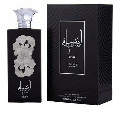 Lattafa Pride Ansaam Silver By Lattafa Unisex Bergamot, Cardamom, Patchouli, Amber, Vanilla,   Eau De Parfum Spray 3.4 Oz