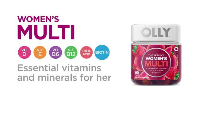 OLLY Teen Girl Multivitamin Gummies - Berry Melon - 70ct, 2 of 8, play video