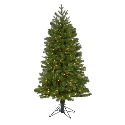 Nearly Natural 5-ft Vancouver Spruce Artificial Christmas Tree with 200 Warm White Lights and 461 Bendable Branches