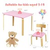 Costway 3 Piece Kids Wooden Table and 2 Chairs Set Children Activity Art Desk Furniture/Activity Art Desk Furniture - 3 of 4