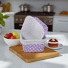 Unique Bargains Cupcake Liners Pattern Square Cup Disposable Laminated Paper 3.35"x3.35"x1.38" 50 Pcs - 2 of 4