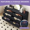 Modern 6 Drawer Dresser with Waveform Fluted Panel Wider Closet Dressers Chest of Drawers Wood Storage Dresser Organizer for Living Rooms - 4 of 4