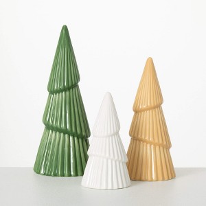 6.25"H, 8.25"H and 10.25"H Sullivans Textured Mini Tree - Set of 3, Christmas Decor, Multicolored - 1 of 3