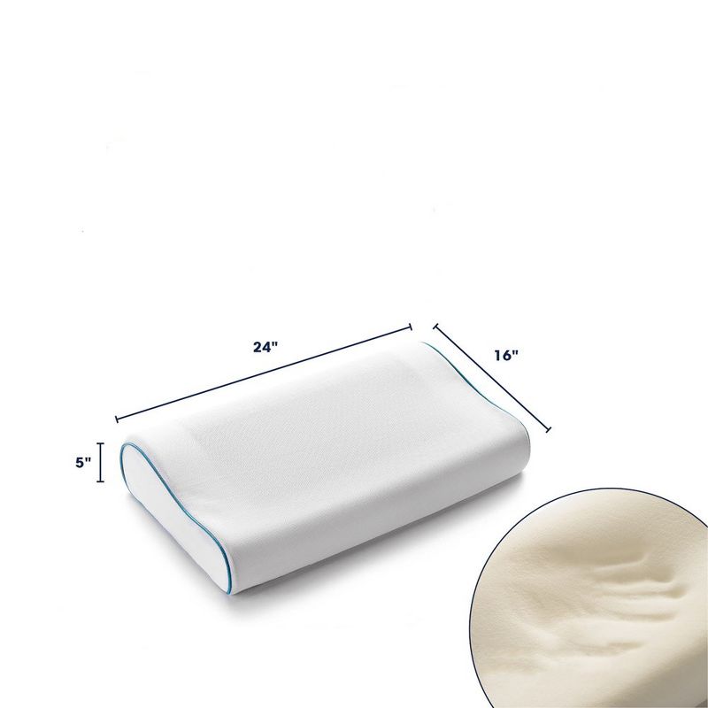 Cheer Collection Contour Memory Foam Gel Pillow with Washable Cover (24" x 16" x 5"), 3 of 6